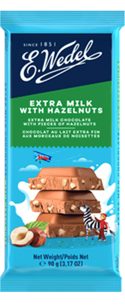 Milk chocolate with hazelnuts