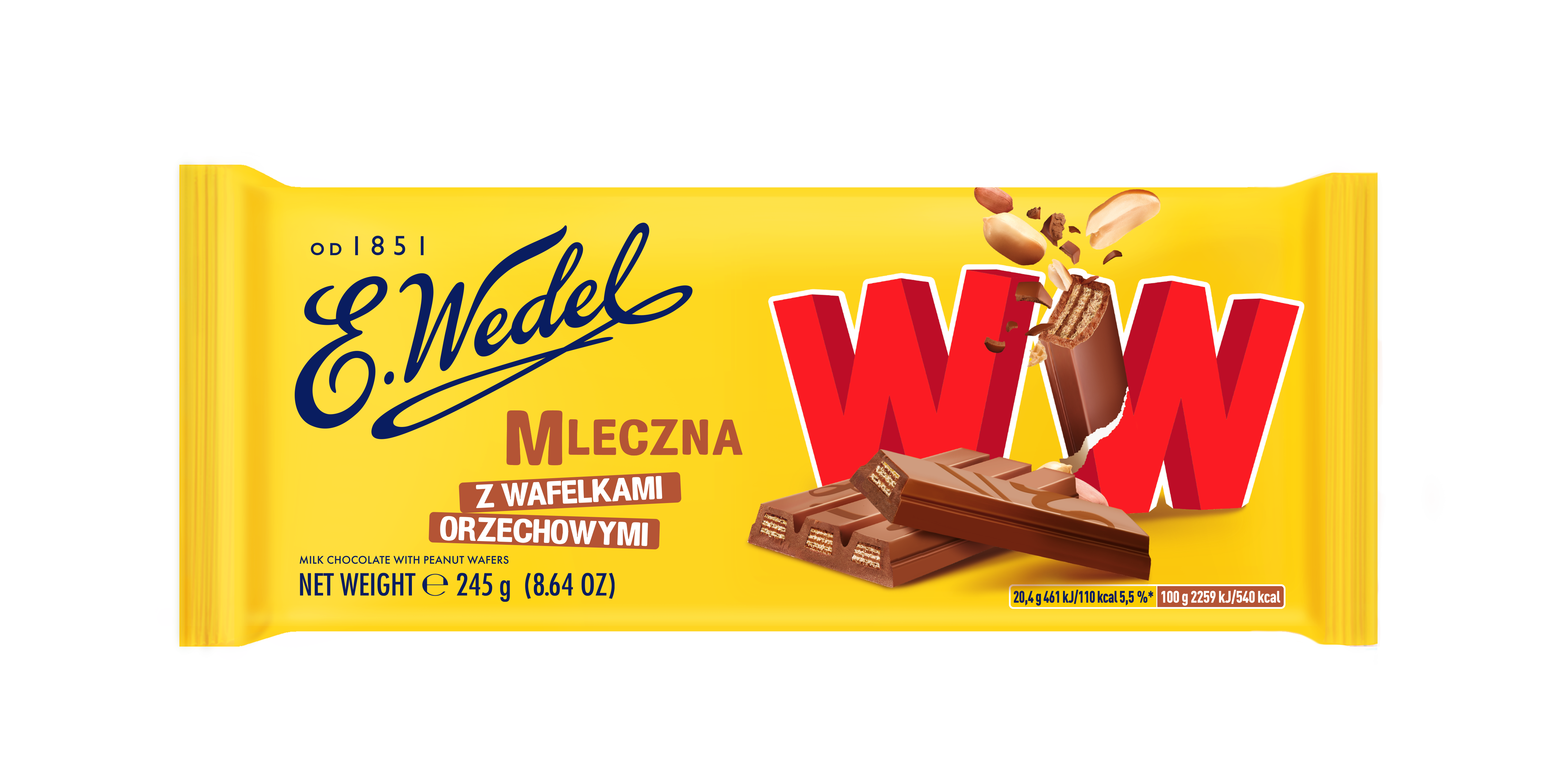 Milk chocolate with peanuts wafer 245 g