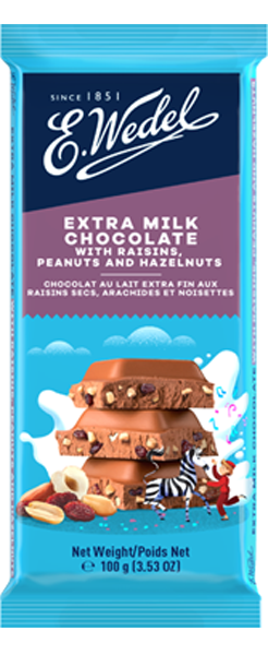 Extra Milk chocolate with dried fruit and nuts