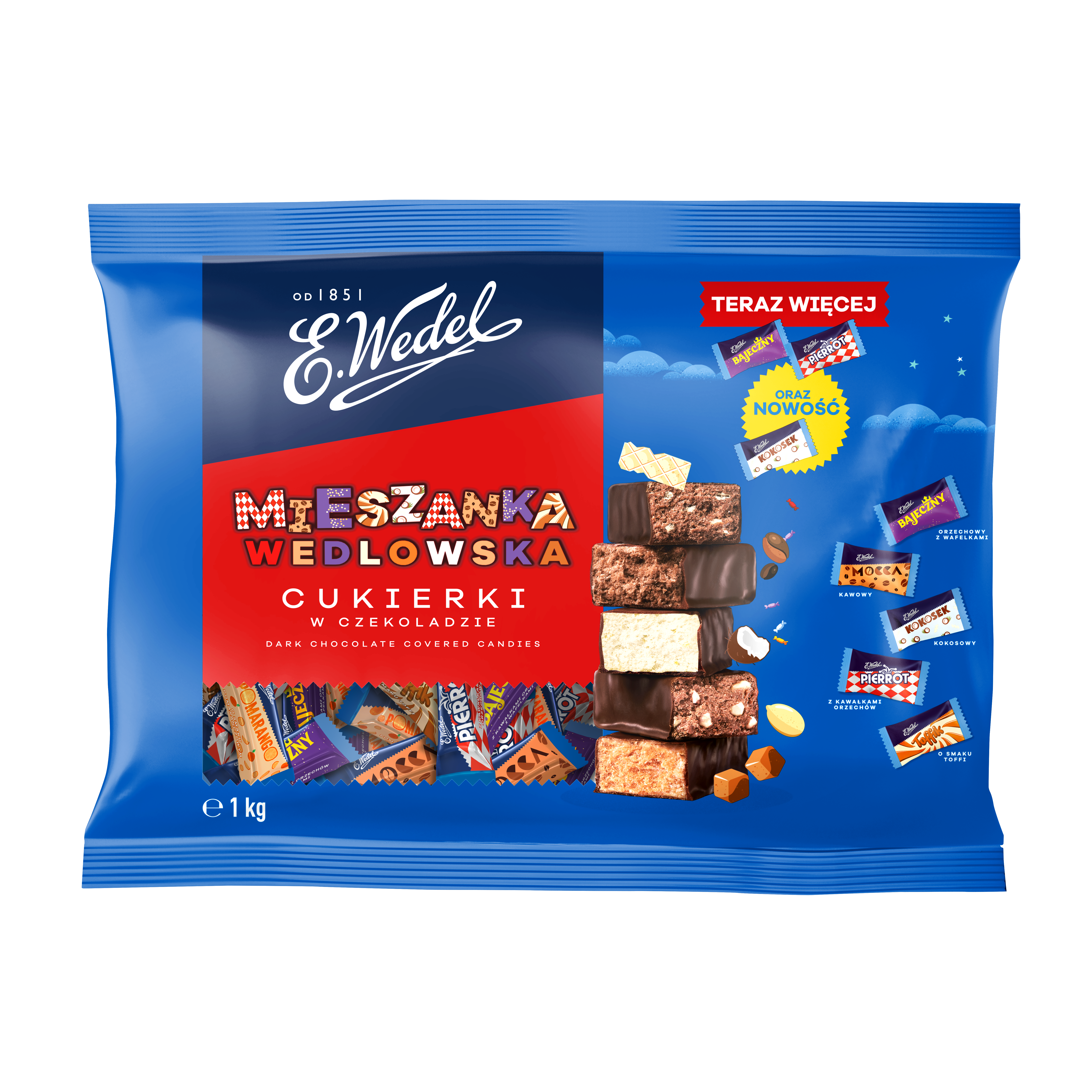 Mieszanka Wedlowska - Dark chocolate covered candies 1 kg