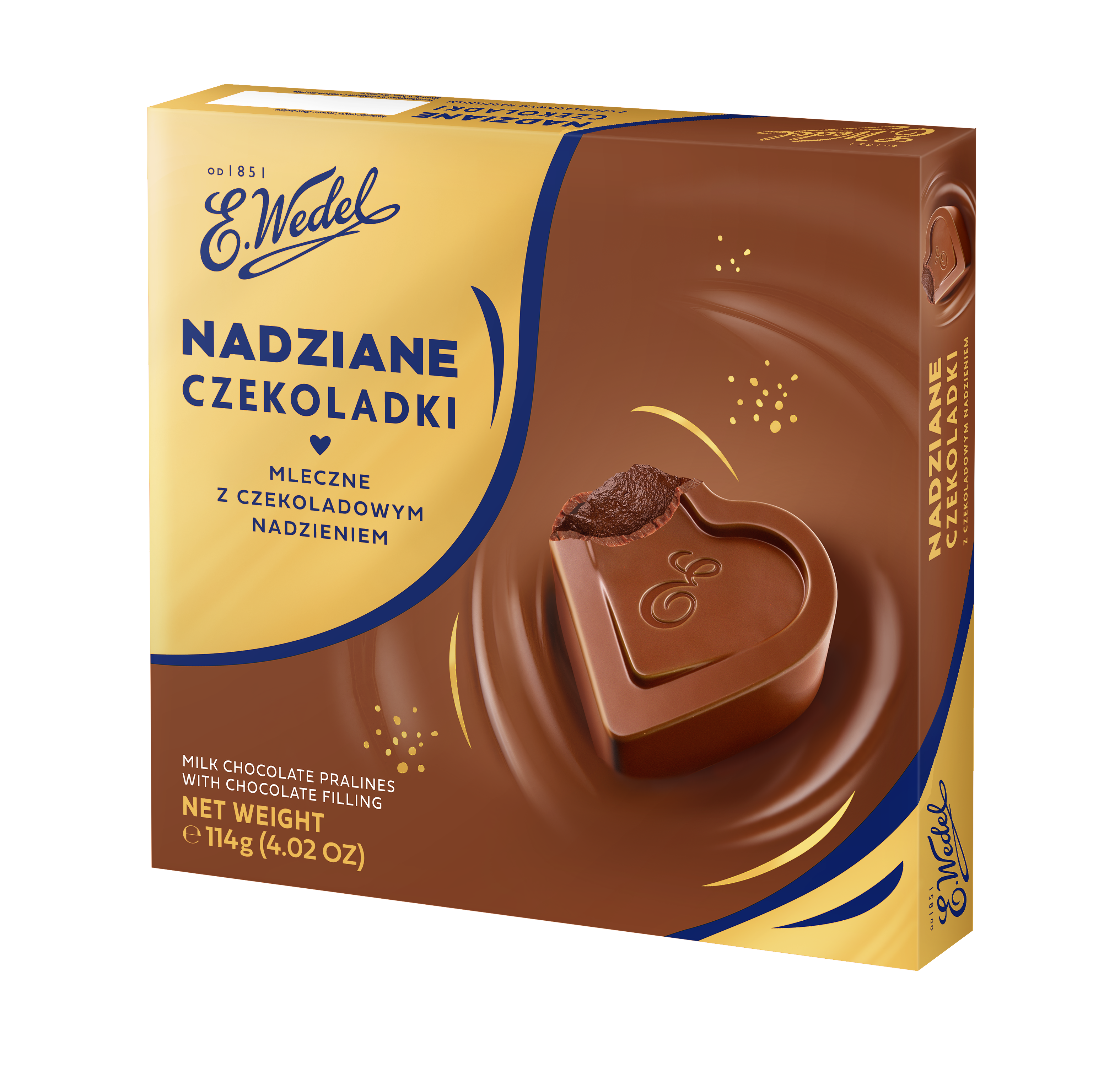 Milk chocolate pralines with chocolate filling 114 g