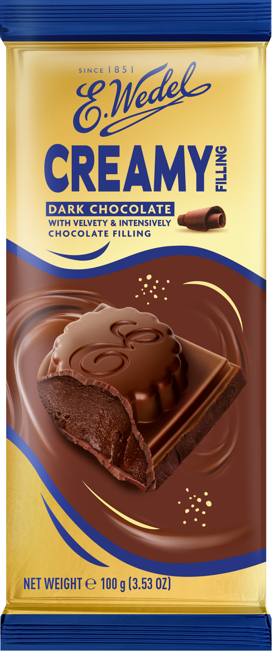 Creamy Filling dark chocolate with chocolate filling 100 g