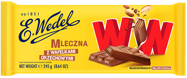 Milk Chocolate with Hazelnut Wafers WW 230 g