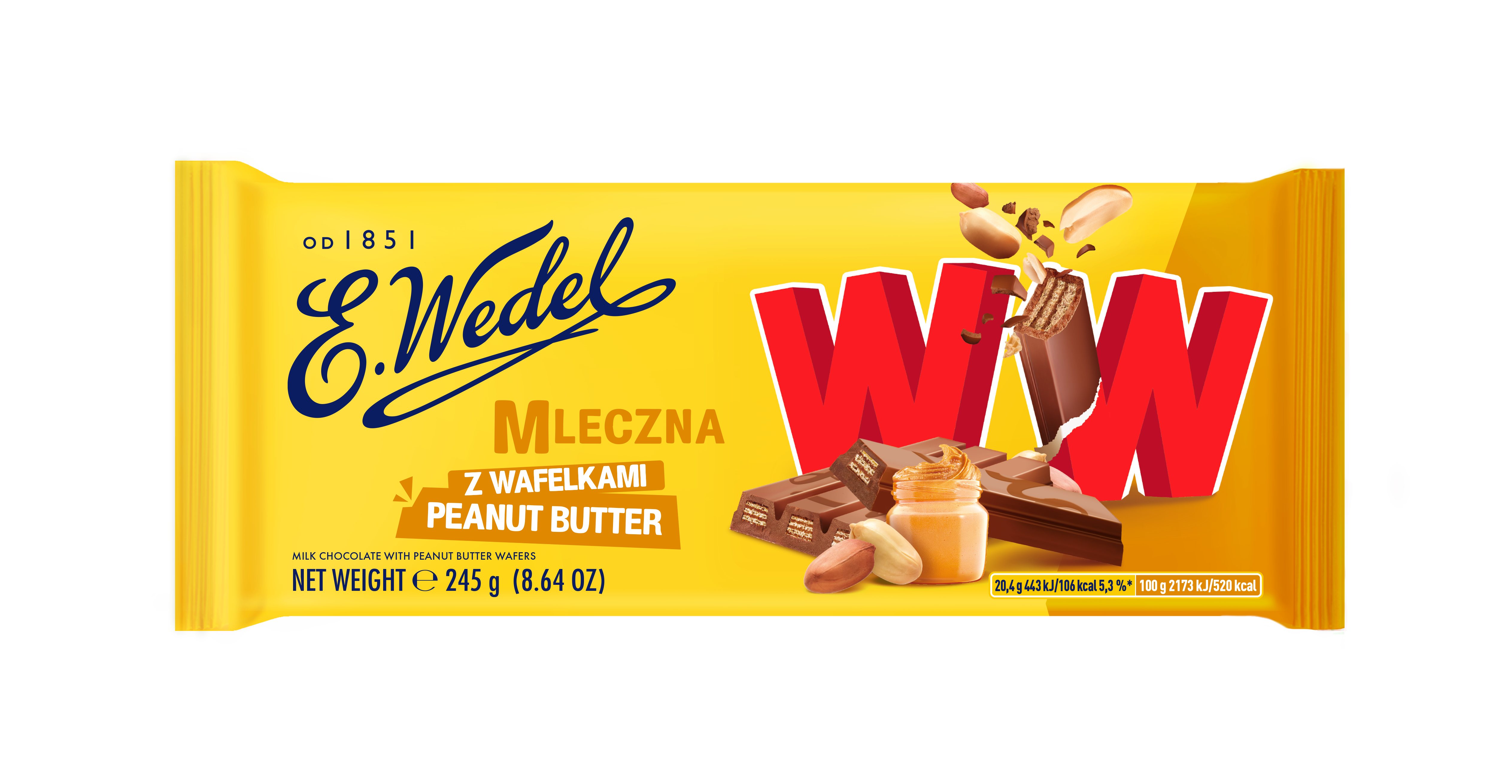 Milk Chocolate with Peanut Butter Wafers WW 245 g