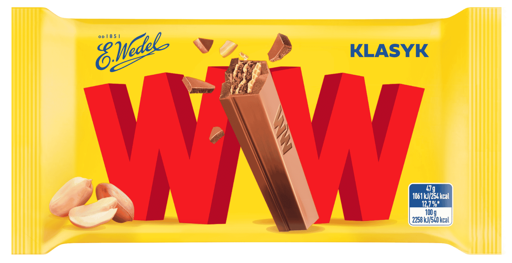 WW wafer in milk chocolate 45g