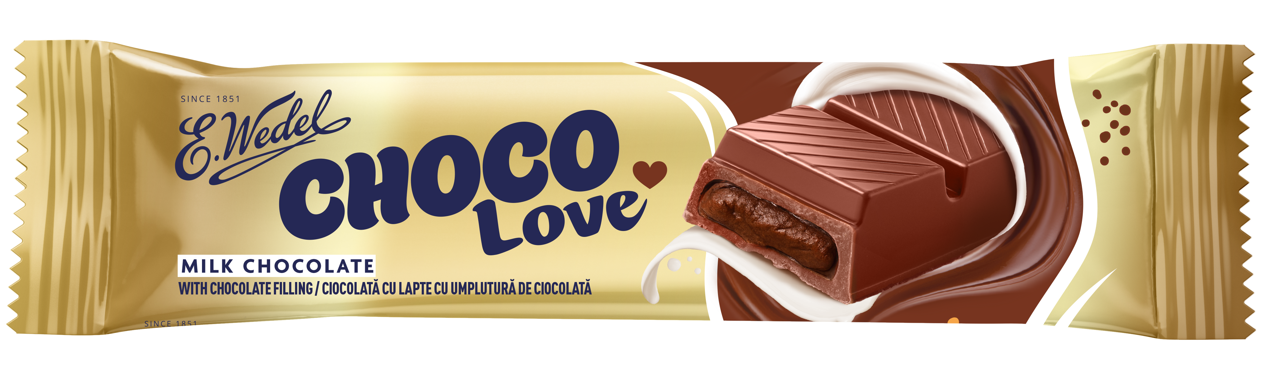 Chocolove - milk chocolate bar with chocolate filling 45 g